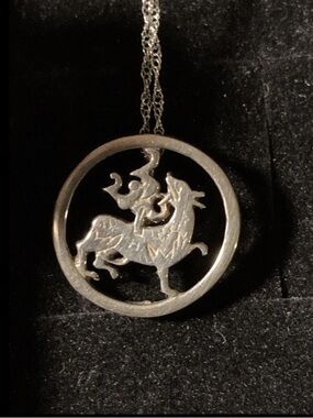 Maeshowe Dragon Pendant Sterling VTG - W/box Ortak Scotland - Celtic - Viking